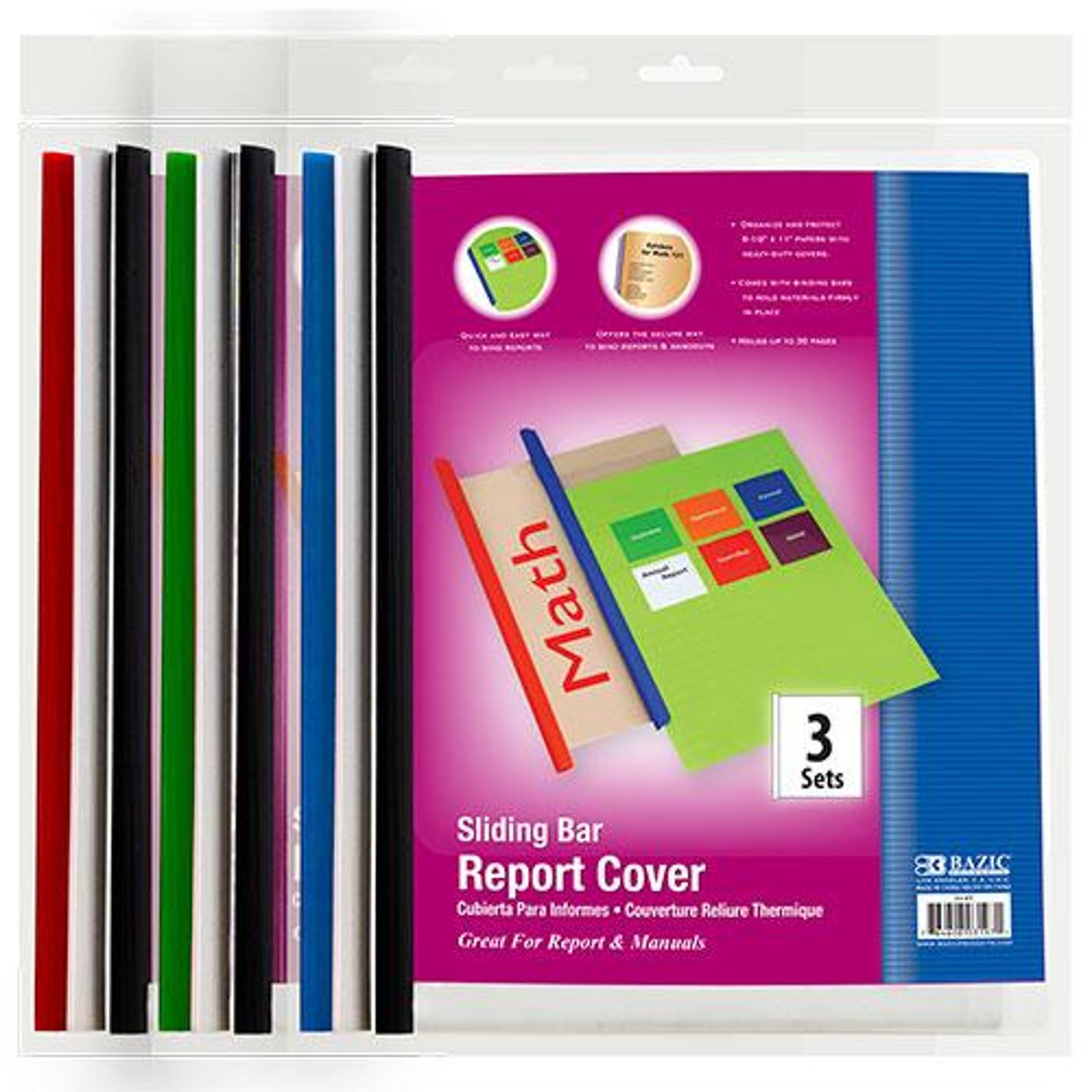 Product image 1 of 1 for Clear Front Report Covers w/ Sliding Bar, 3 Count