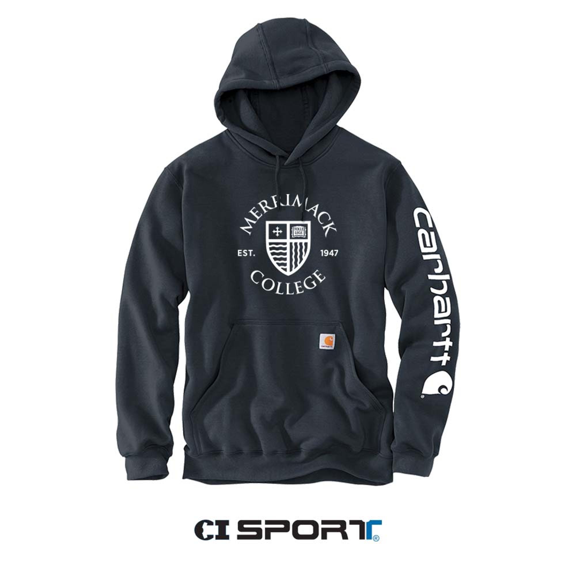 Navy Carhartt Circle Shield  Hoodie; $124.99