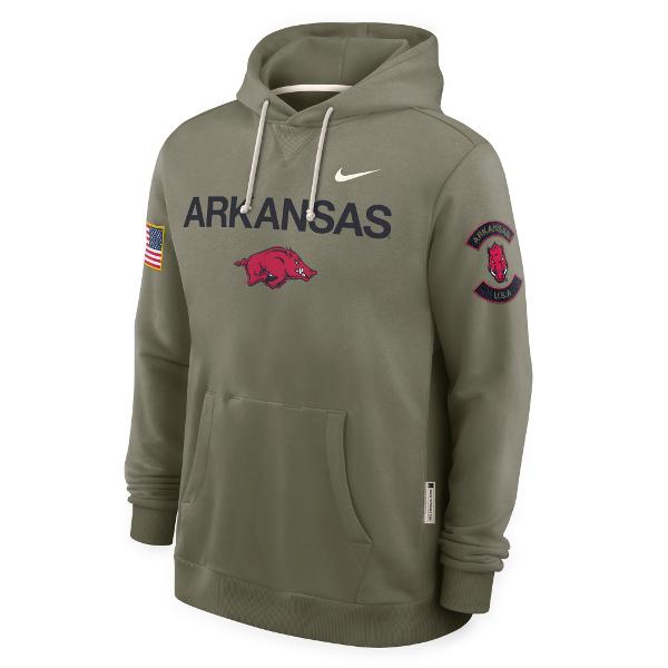 Arkansas Razorbacks Men's Nike Military Dri-Fit Pullover Hoodie; $115.00