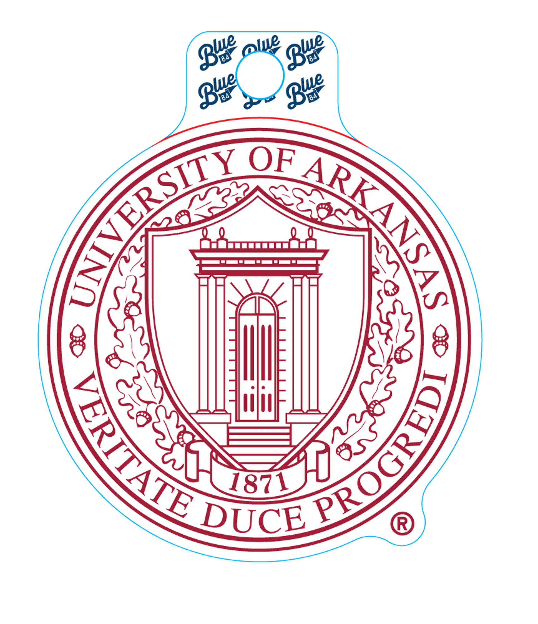 image of: University of Arkansas Seal Blue 84 Sticker