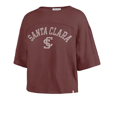image of: Santa Clara Broncos 47 Brand Women's Half Moon Stevie Crop Tee, Cardinal Red