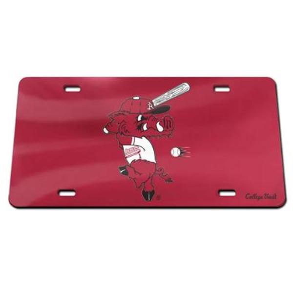 Arkansas Razorbacks Metallic Baseball License Plate; $24.99