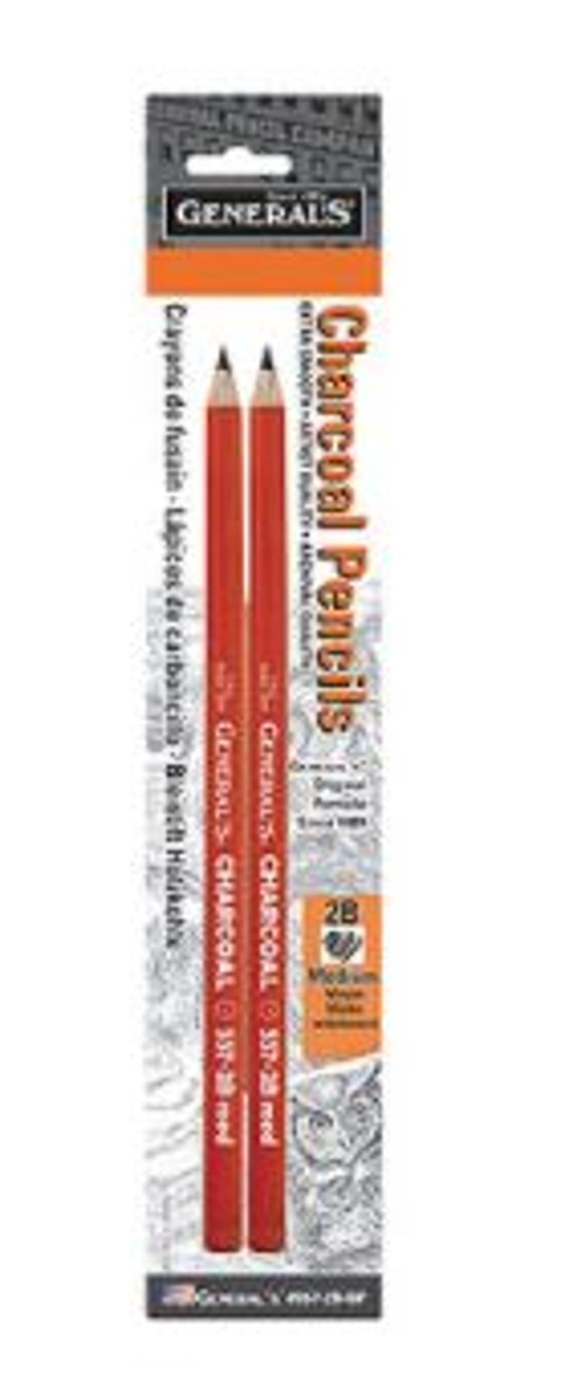 image of: Generals Extra Soft Charcoal Pencil 6B 2pk