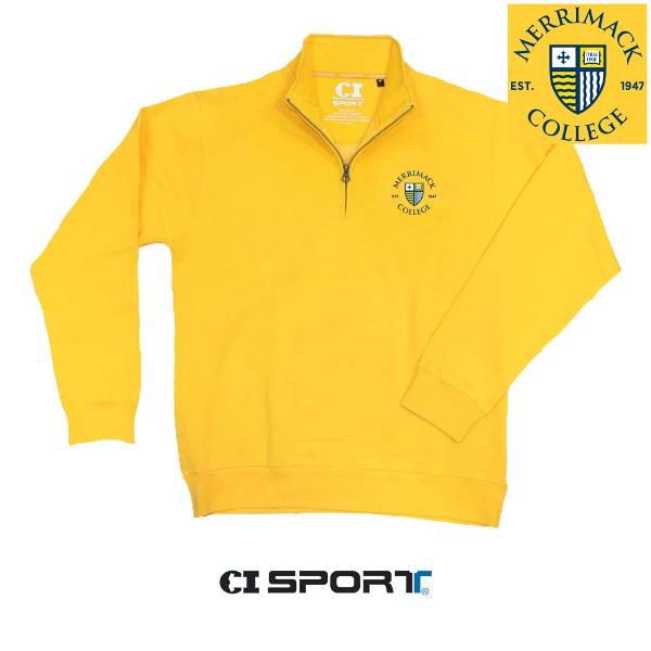 Circle Shield Yellow 1/4 Zip Crew; $49.99