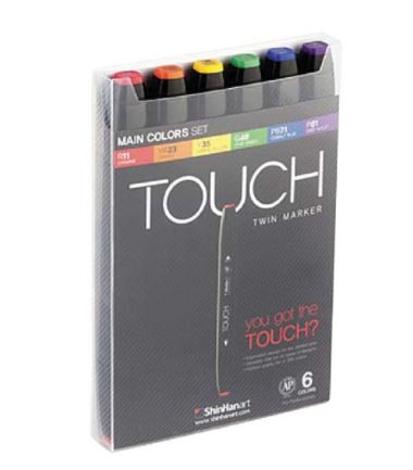 image of: Touch Twin Alcohol-Based Ink Fine/Broad Markers 6pk