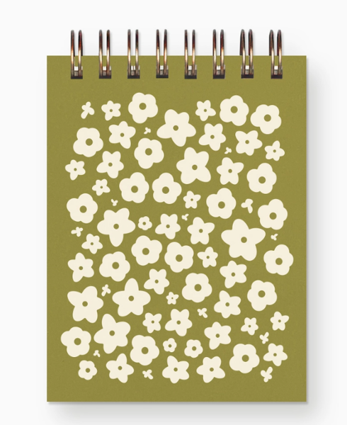 Flower Pattern Mini Jotter Notebook, Chartreuse; $9.98