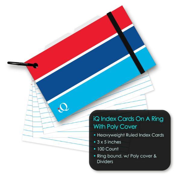 INDEX CARDS ISCHOLAR ON RING 3X5; $6.49