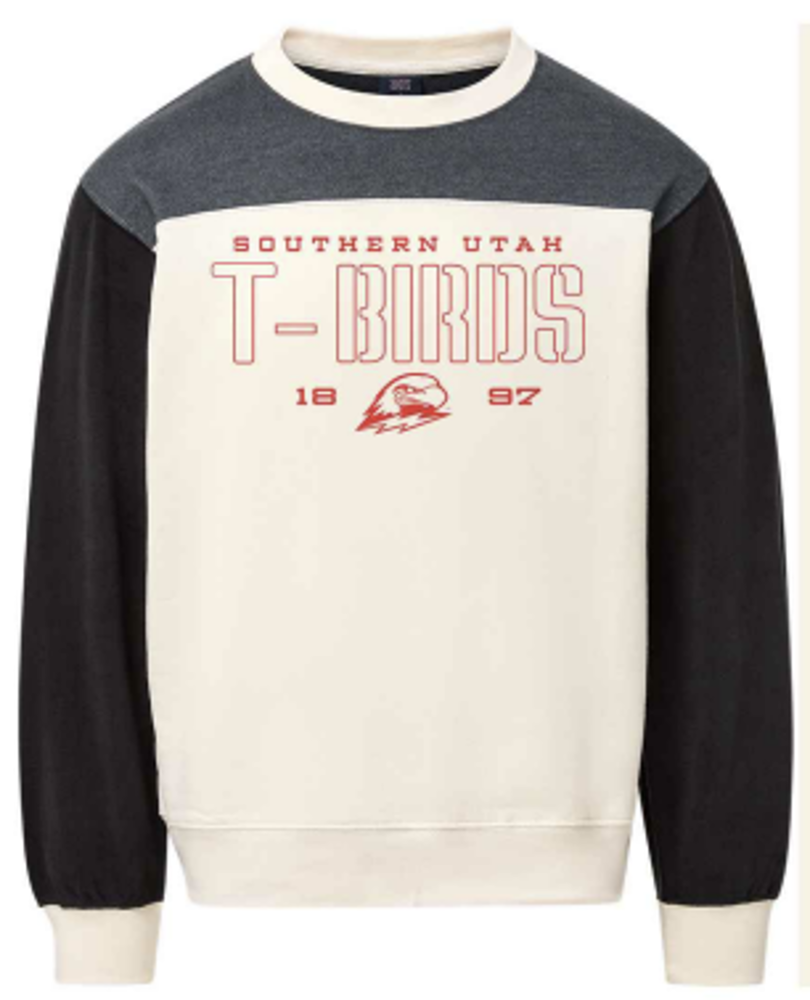 Product image 1 of 1 for MV SPORT COLORBLOCK CREW GRAY/WHITE T-BIRDS 1897
