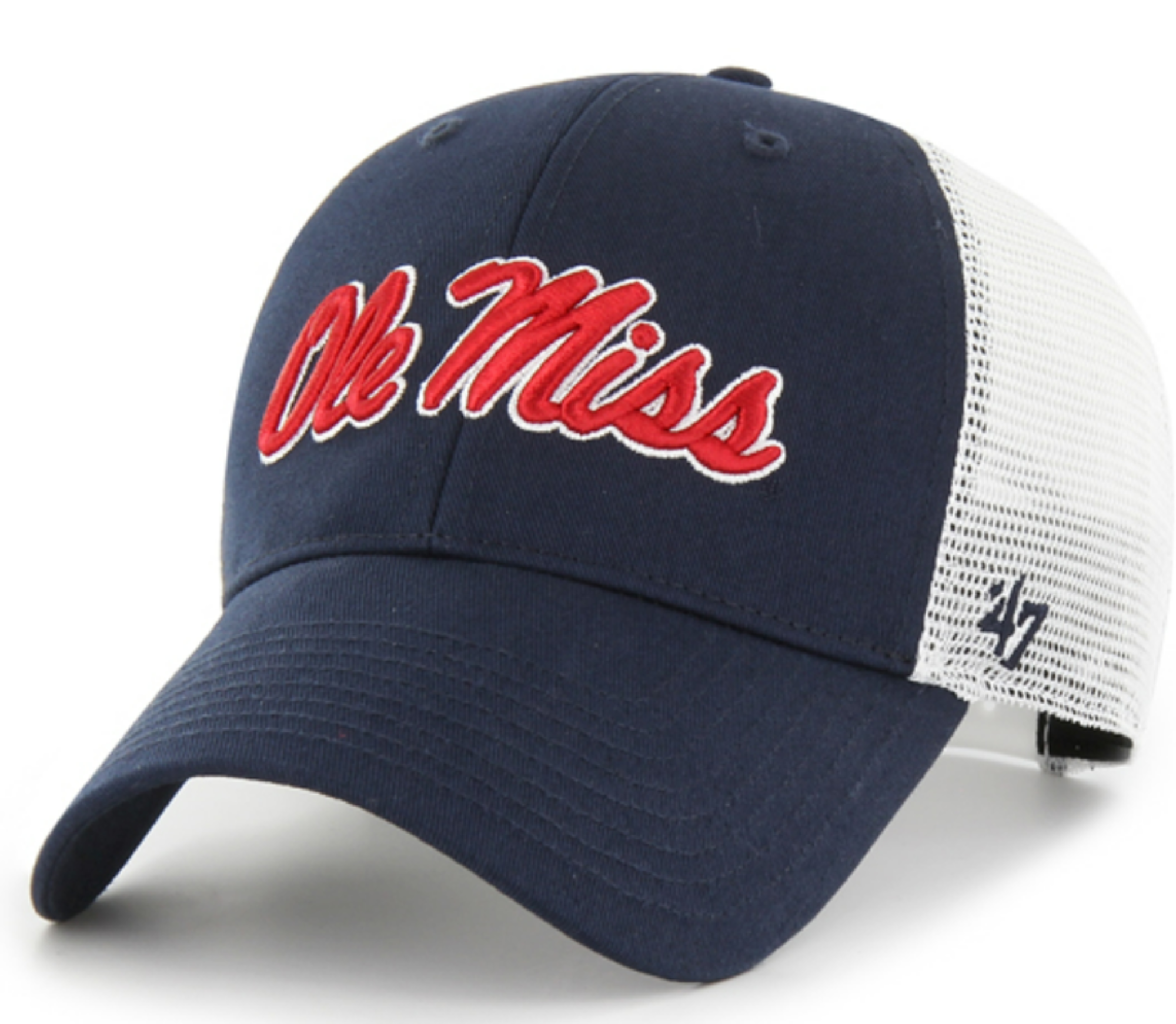 image of: Ole Miss Script Flagship MVP Adjustable Mesh Hat Navy