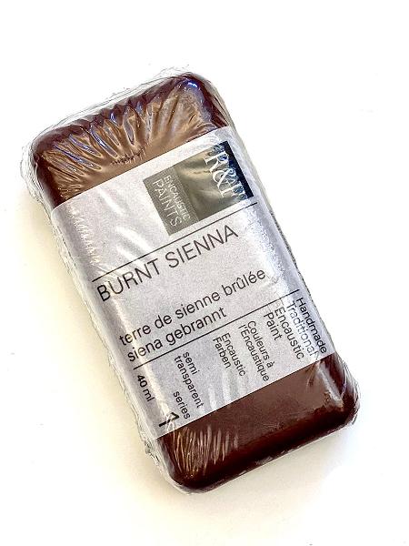 R & F ENCAUSTIC PAINT/BURNT SIENNA 40 ML; $11.79