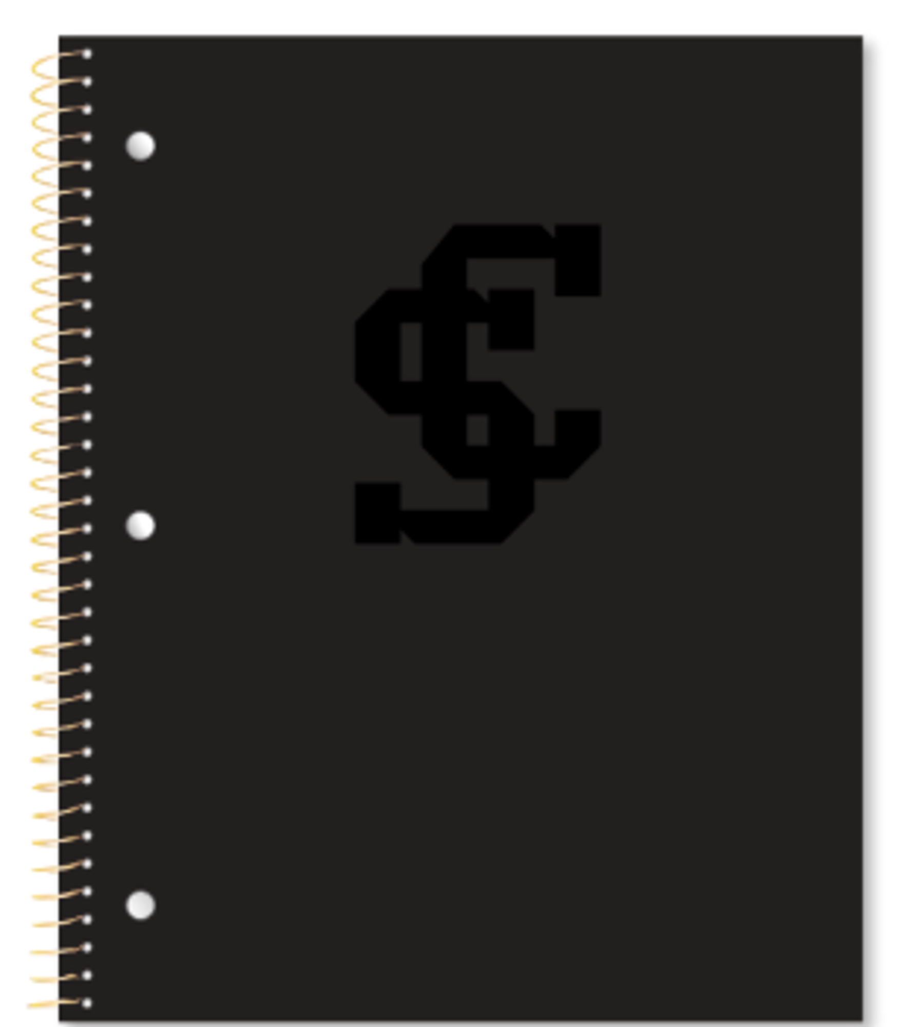 image of: Santa Clara Broncos 1 Subject College Ruled Notebook, Black