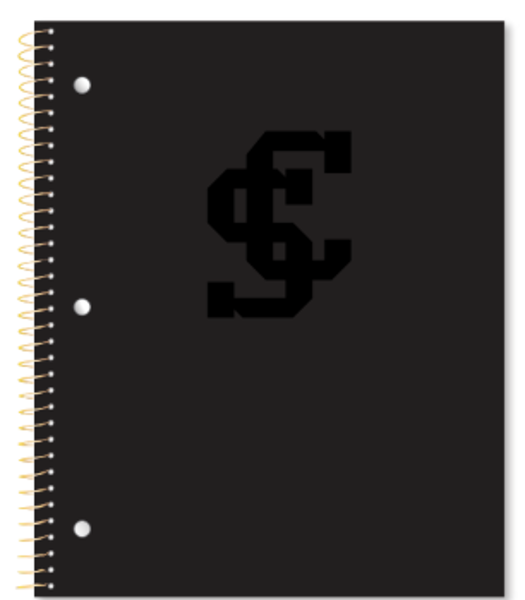 Santa Clara Broncos 1 Subject College Ruled Notebook, Black; $13.98