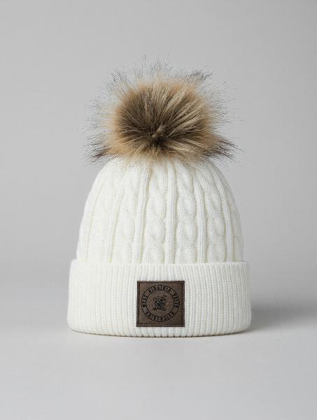 Beanie - Ahead White Pom; $29.99