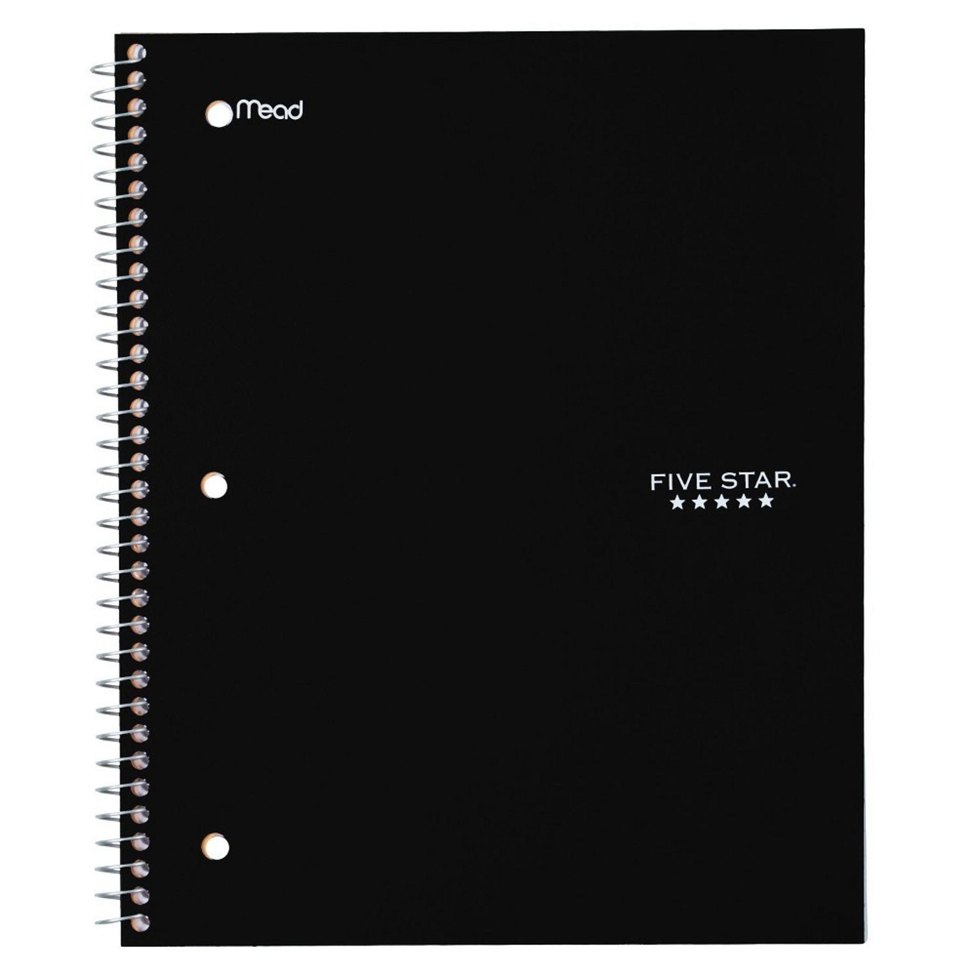 image of: Five Star® Notebook, 8 1/2" x 11", 1 Subject, College Ruled, 100 Sheets, Multi Color