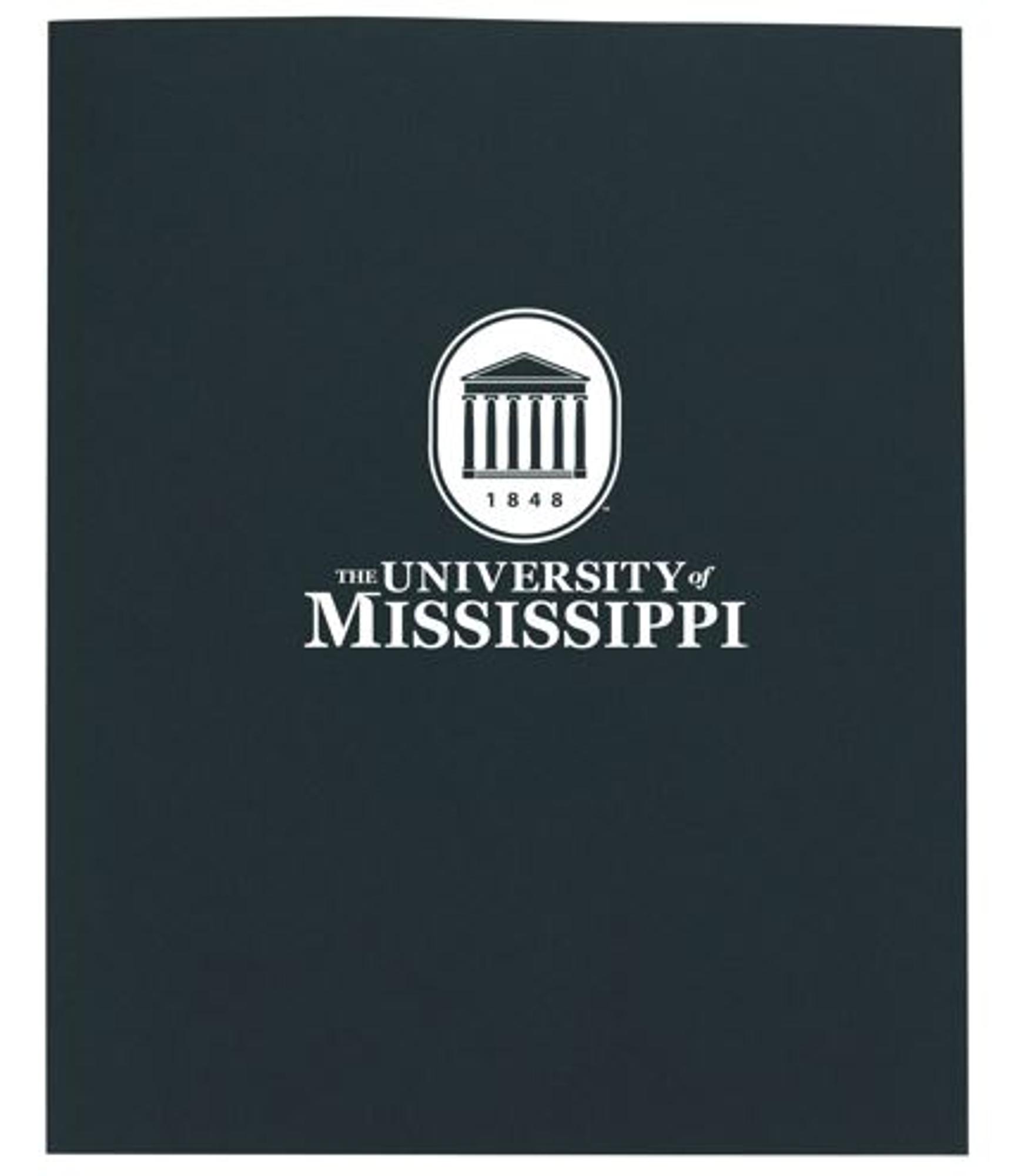 image of: University of Mississippi Linen Paper Folder Black