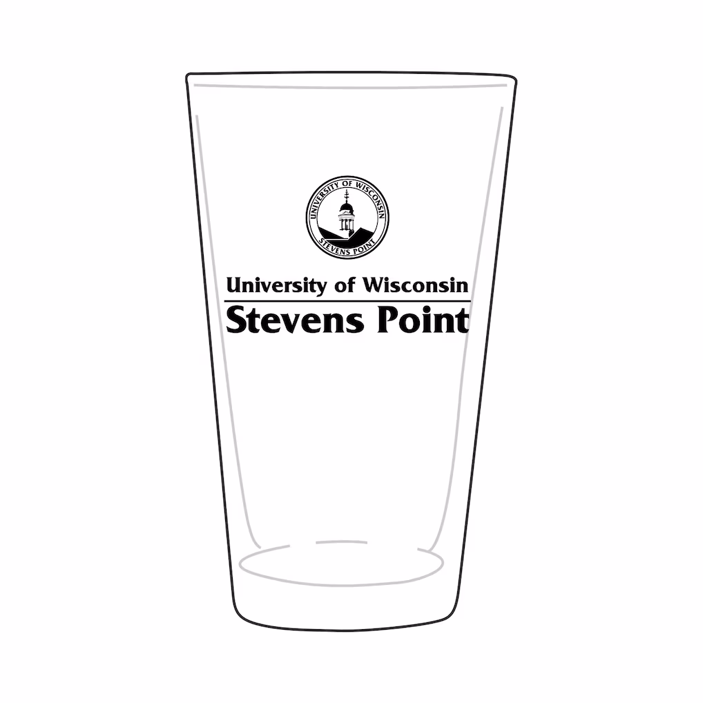 Product image 1 of 1 for University of Wisconsin Stevens Point CC Pint Glass, Clear