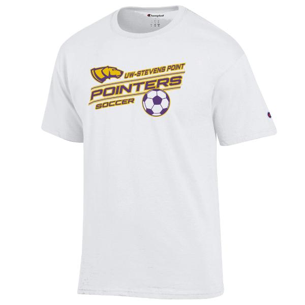 UWSP Soccer Champion Basic Tee, White; $24.98
