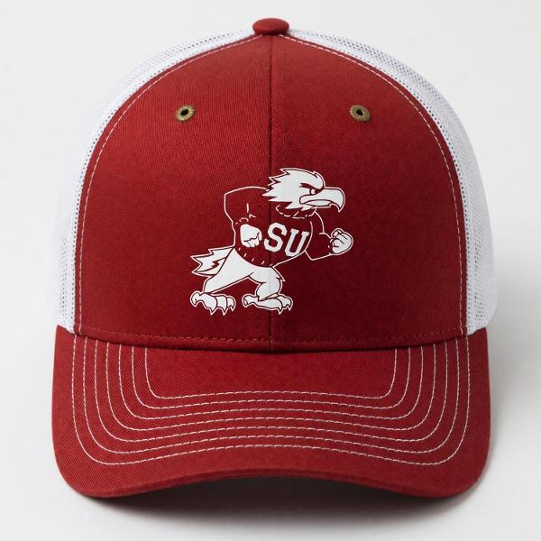 CAPX HAT FITTED RED/WHITE FIGHTING BIRD; $38.00