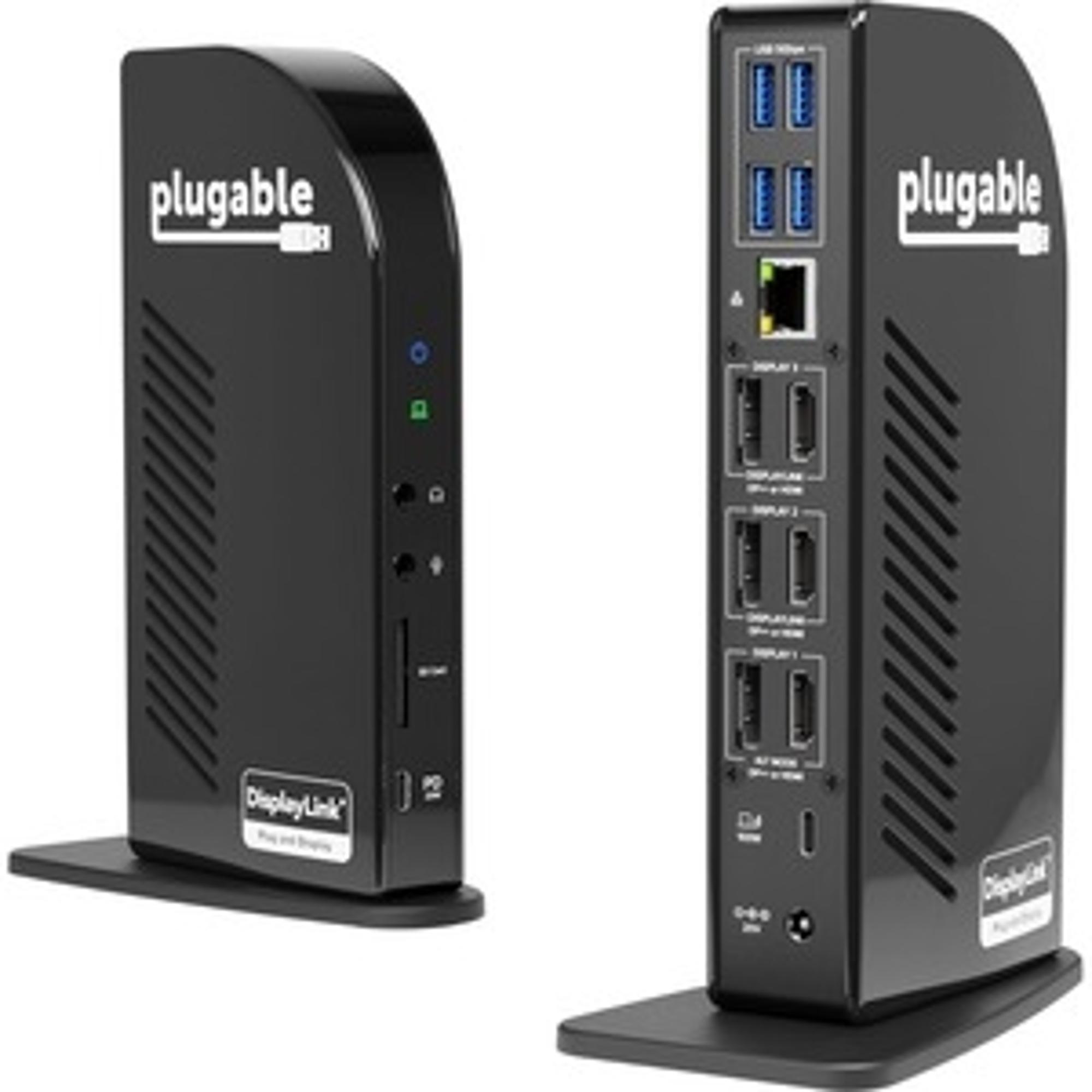 image of: Plugable 4K USB C Docking Station for Thunderbolt 3/4, and USB-C Windows and Mac