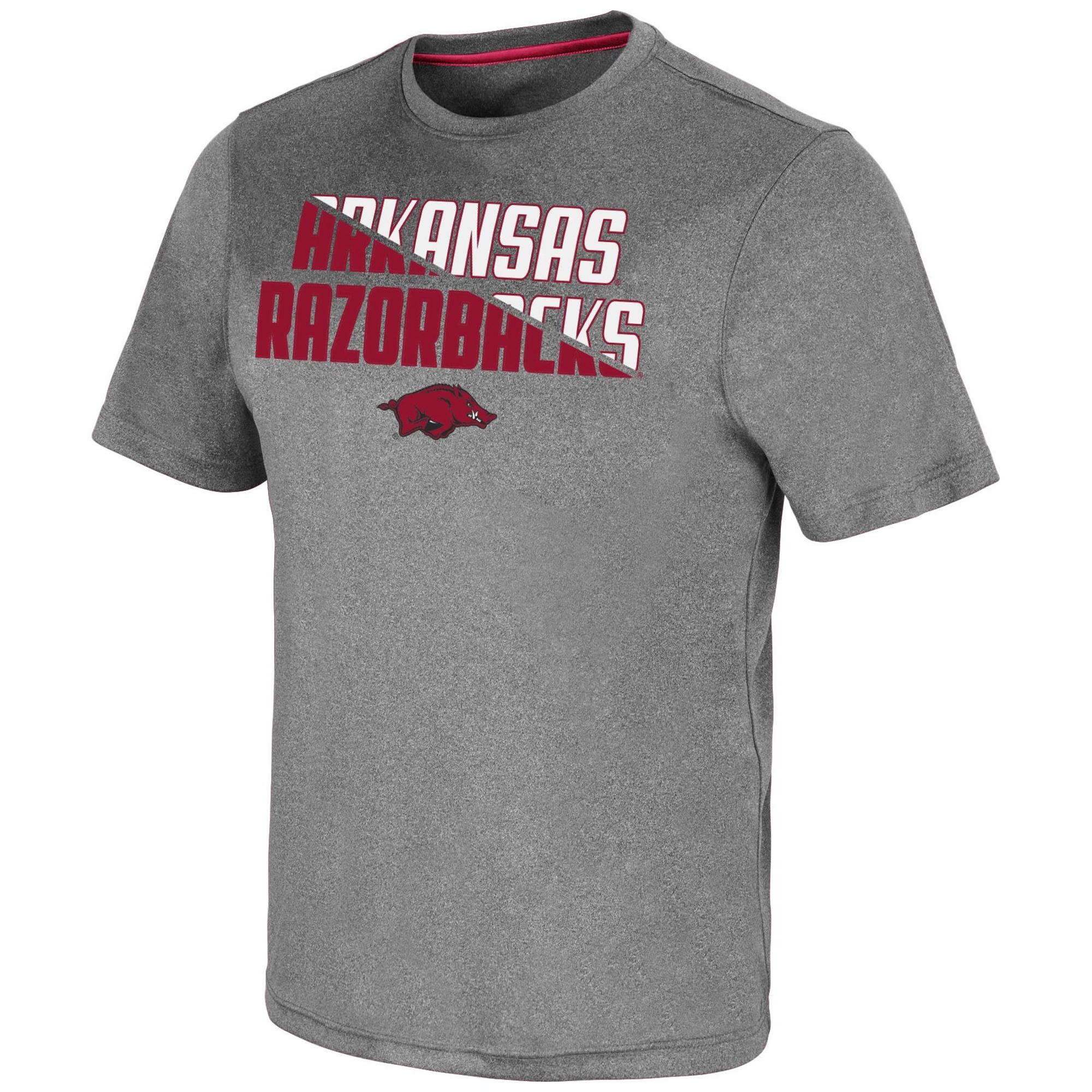 image of: Arkansas Razorbacks Men's Definitions Short Sleeve Tee- Heather Charcoal