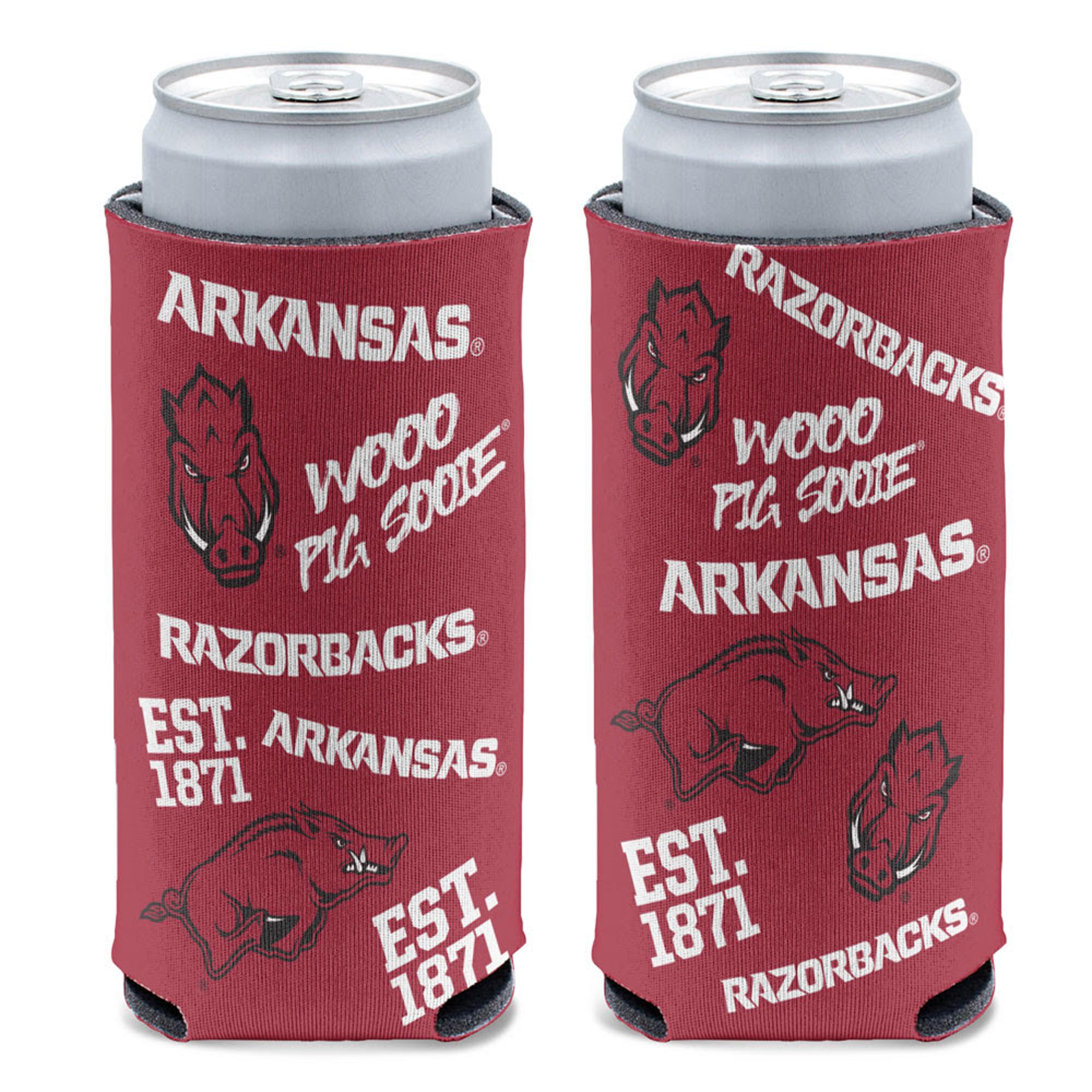 image of: Arkansas Razorbacks 12 oz Slim Can Cooler Koozie