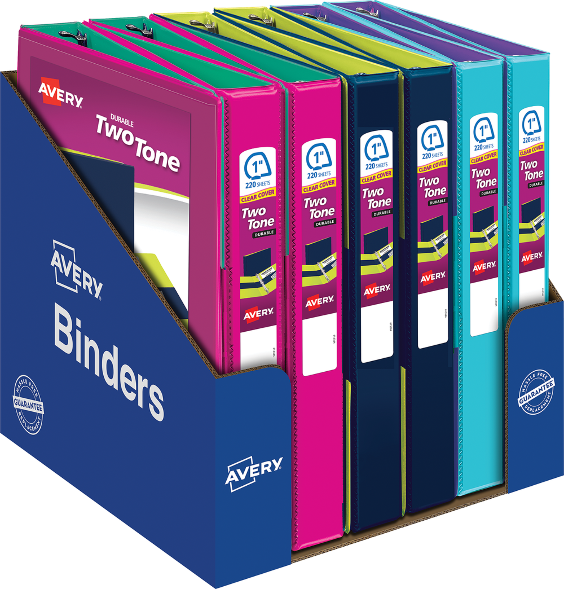 image of: Avery Durable Two-Tone View Binder with Slant Ring - Asst 1in Bulk Slant Ring