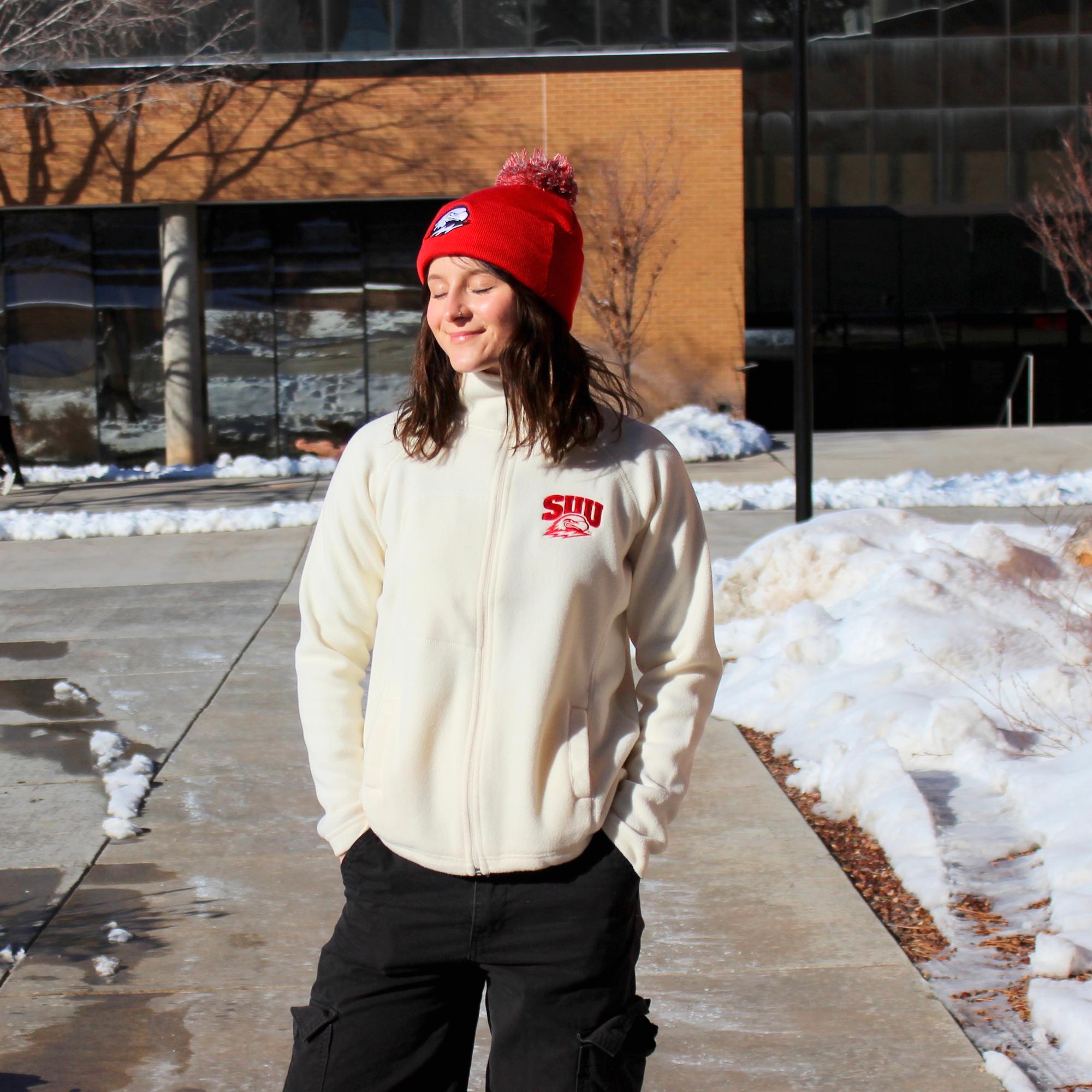 image of: MV Sport Women’s Cream Southern Utah Thunderbirds Thor Full Zip Fleece