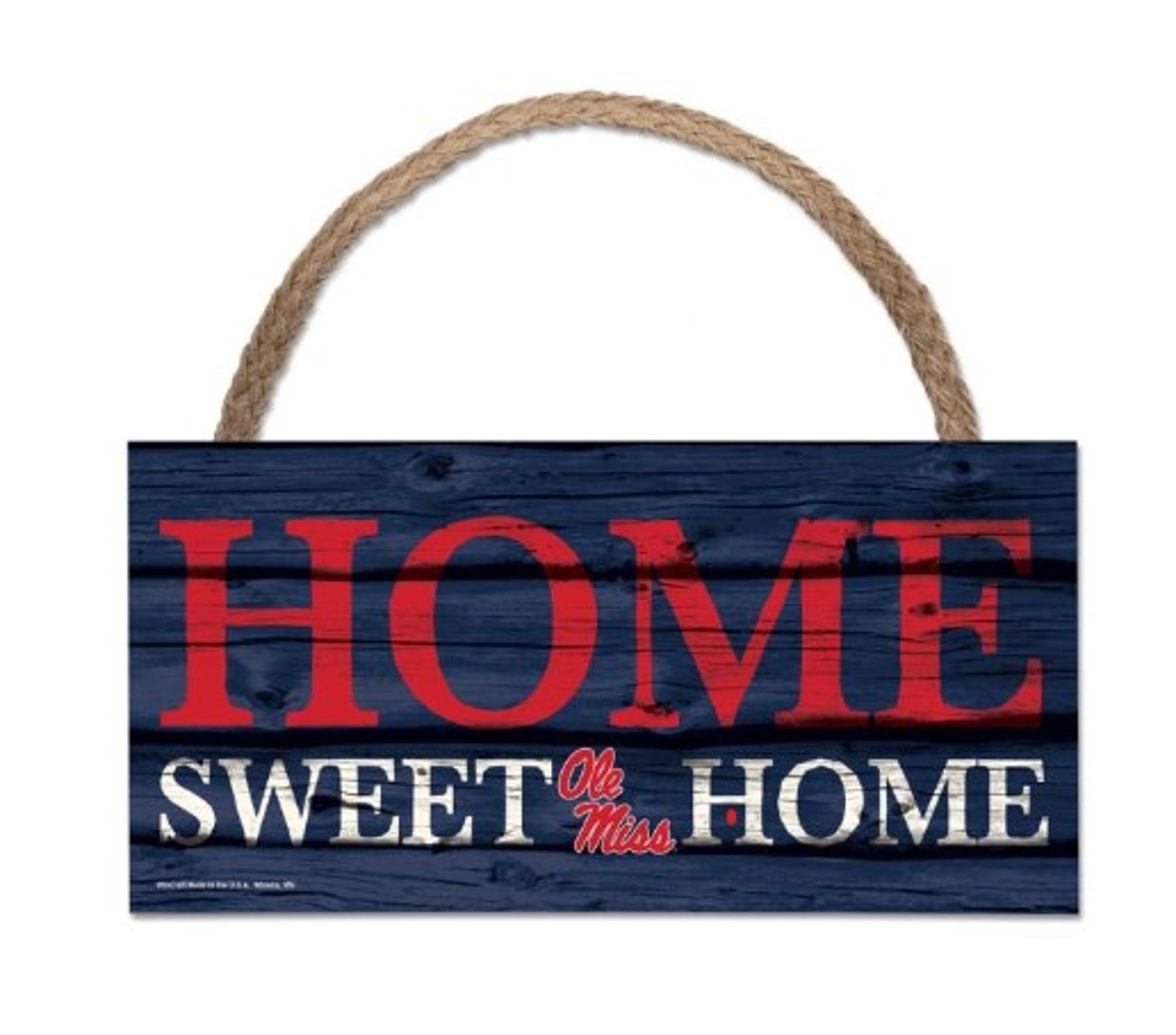 image of: Ole Miss Home Sweet Home Sign 10x5