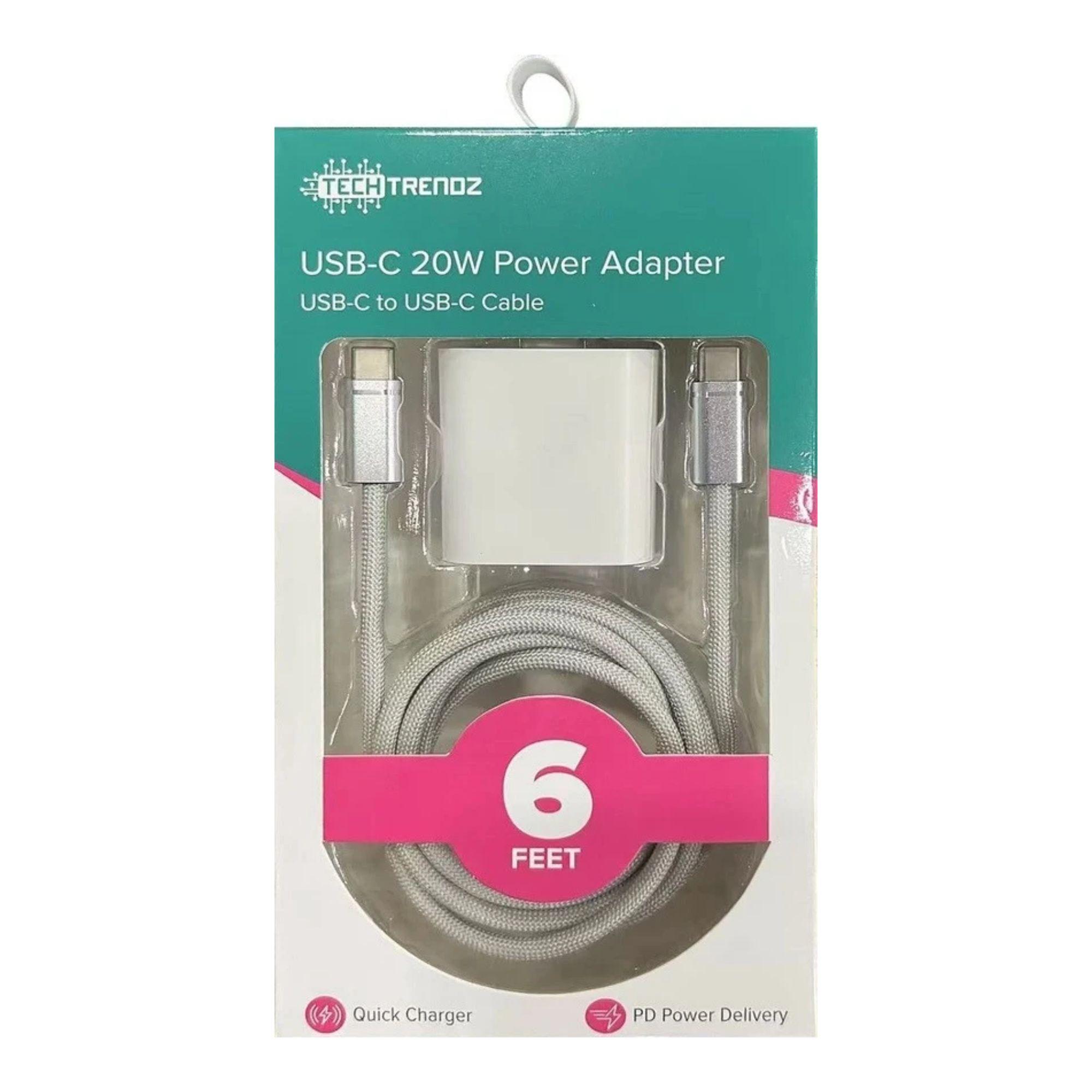 Product image 1 of 1 for Tech Trendz 6ft. USB-C to USB-C Fast Charging Set, White