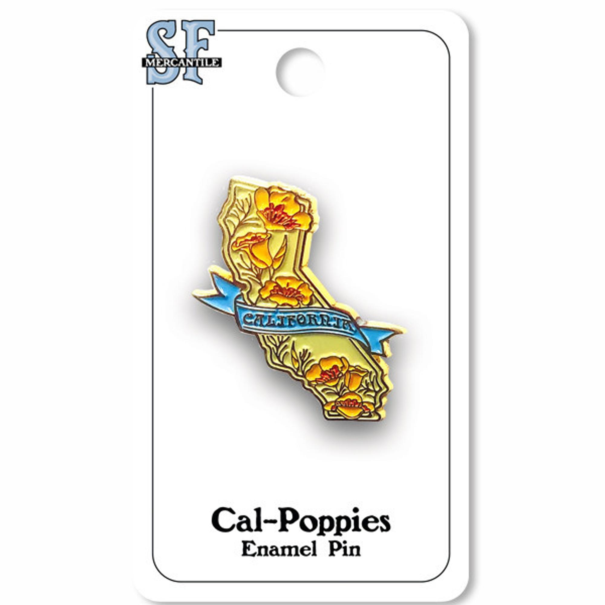 image of: California State with Poppies Enamel Pin