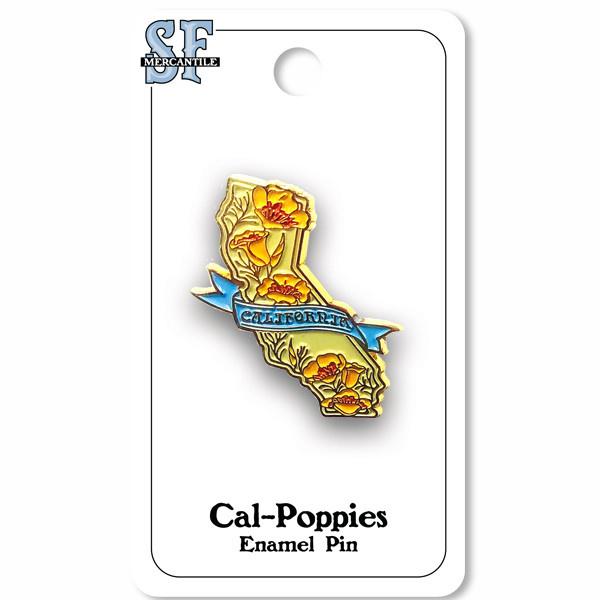 California State with Poppies Enamel Pin; $8.98