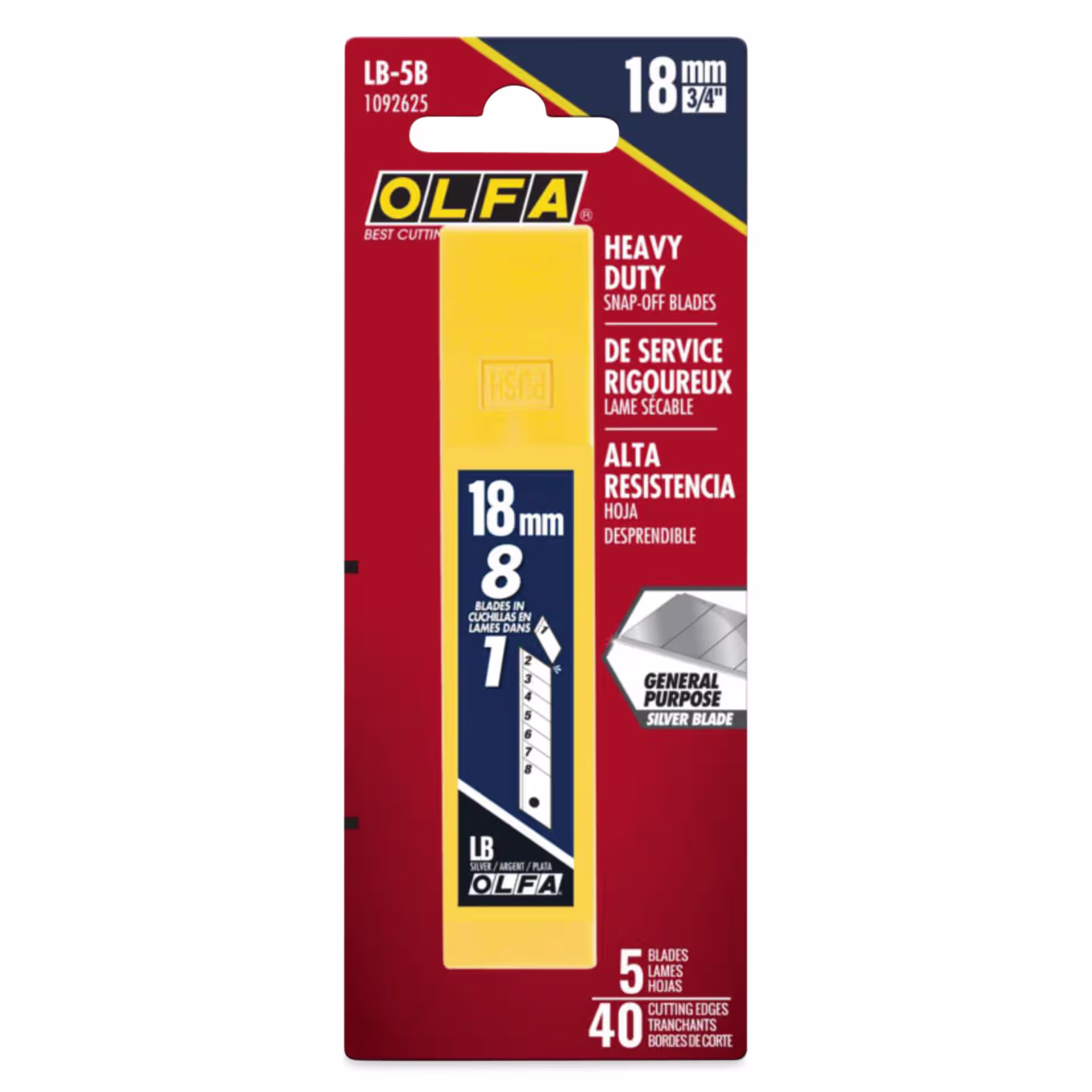 Product image 3 of 3 for Olfa Heavy-Duty Snap-Off Blade Pack - 18 mm, Pkg of 5