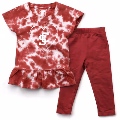 image of: Santa Clara Broncos Wes and Willy Infant Flutter Sleeve Set, Tie Dye