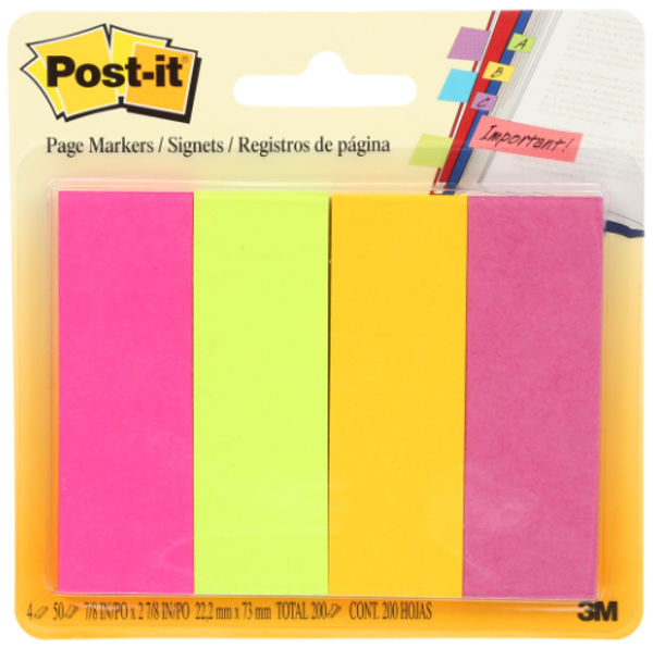 Post-It Page Markers - Assorted 1x3in 4pk BP Ultra; $4.99