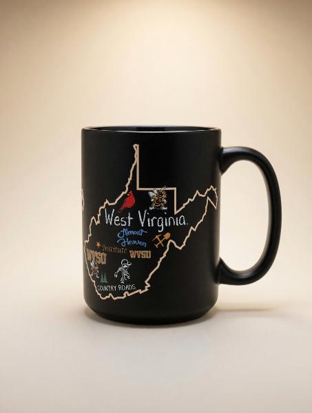 MUG - RFSJ BLK WV Novel Ties; $14.99