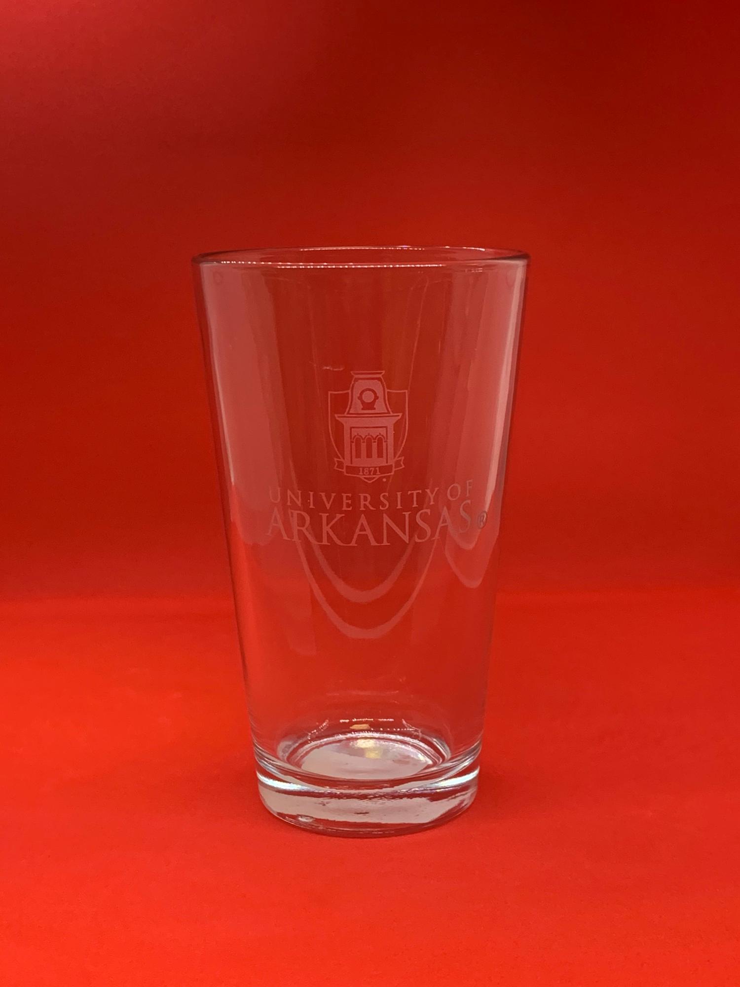 image of: University of Arkansas 16oz Crystal Tower Pint Glass