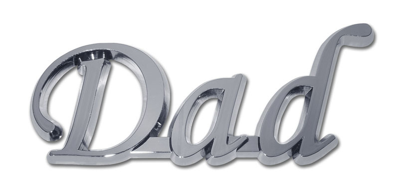 image of: Dad Chrome Auto Emblem Add On