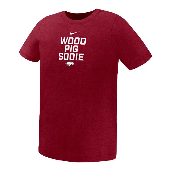 Arkansas Razorbacks Nike Authentics Boys "Wooo Pig Sooie" Core Short Sleeve Tee; $28.00