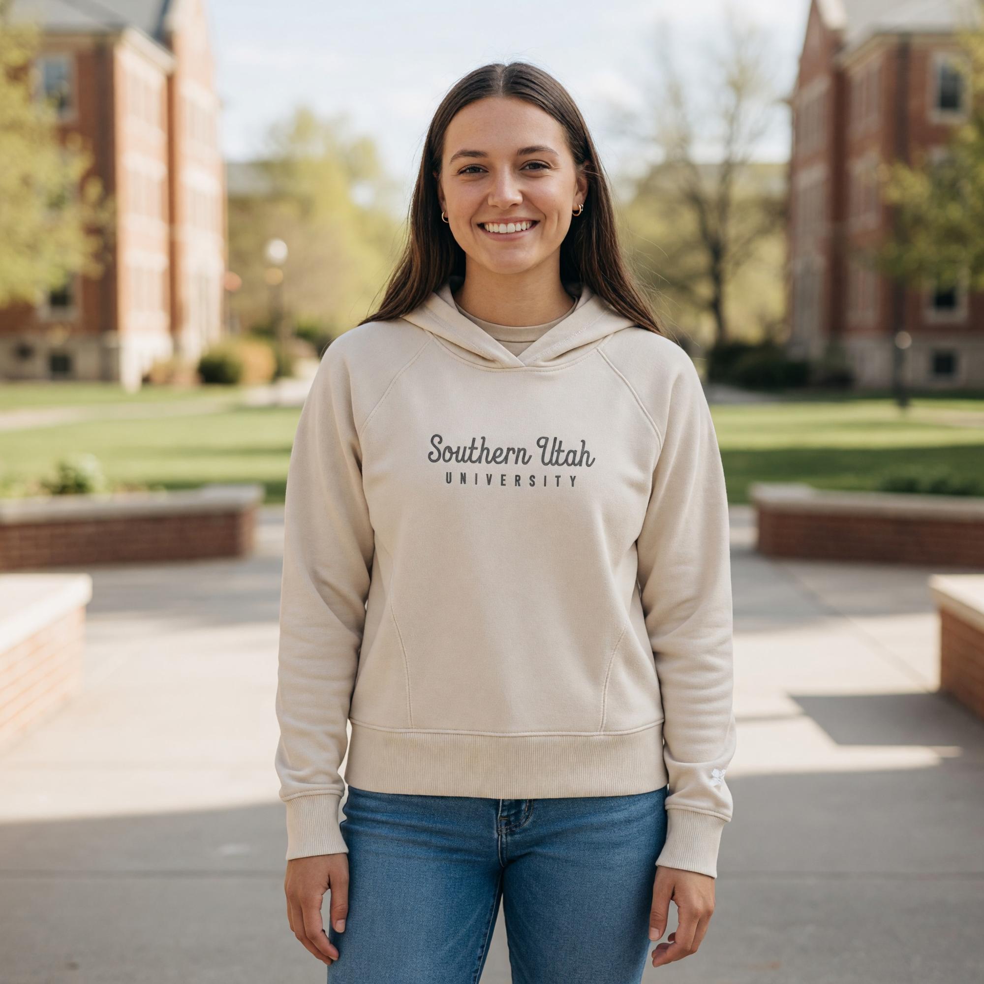 Product image 1 of 2 for U/A WOMENS HOOD GAMEDAY MOTION STONE COLOR SOUTHERN UTAH UNIVERSITY