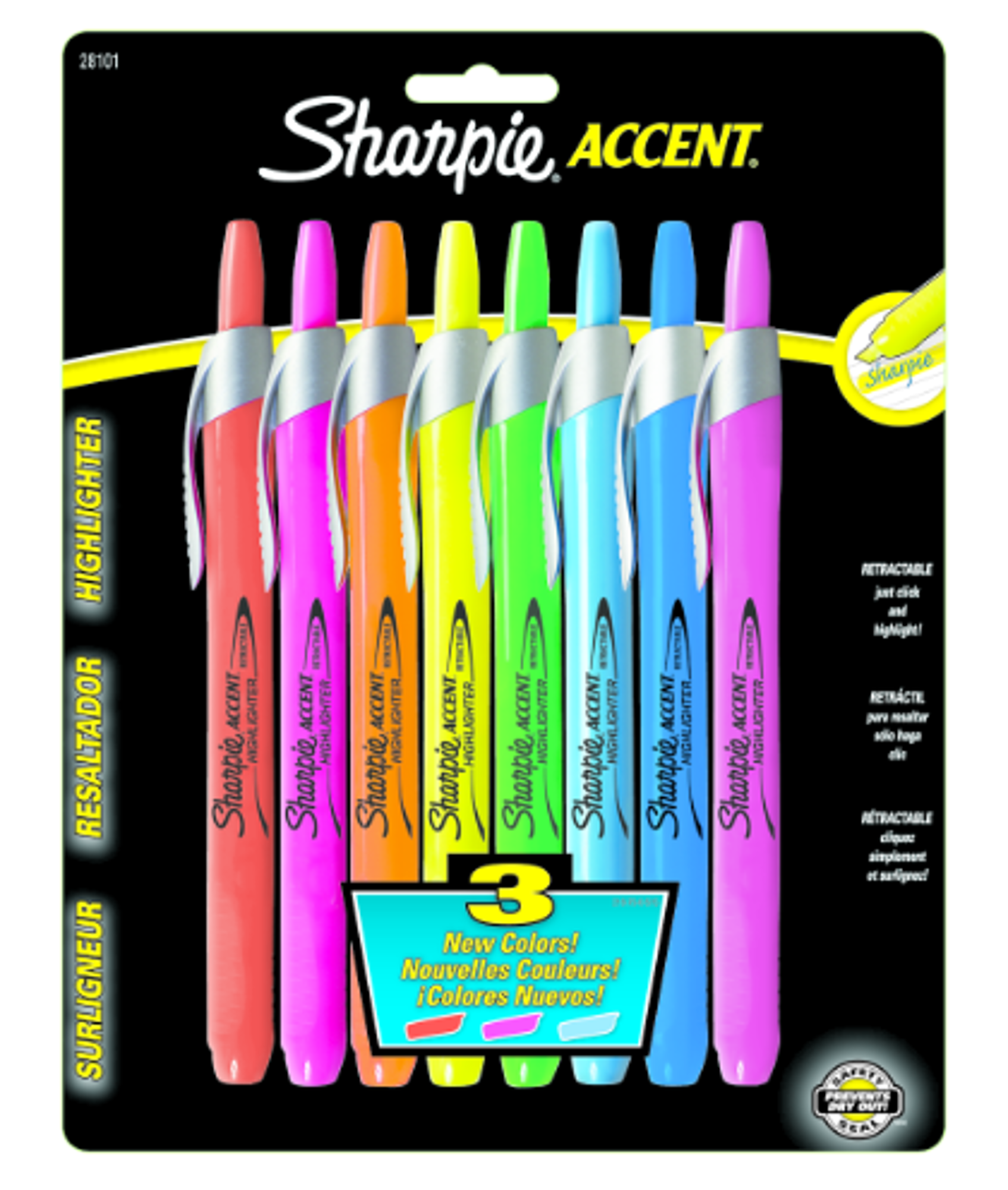 Product image 1 of 1 for Sharpie Retractable Highlighter, Pen Style, 8 Pack