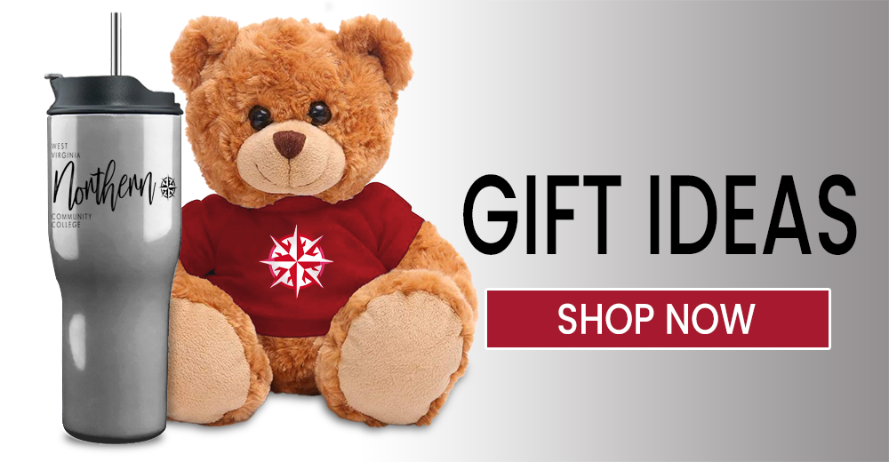 Shop now for Gift Ideas.  Image of tumbler and plush bear with school logos.