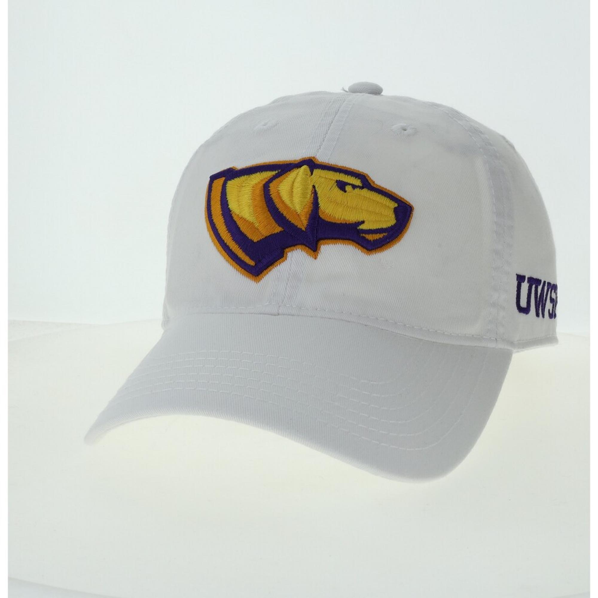 Product image 1 of 1 for University of Wisconsin Stevens Point Wordmark Mascot 2L Adjustable Hat, White
