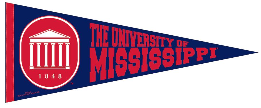 image of: University of Mississippi Lyceum Crest Premium Pennant 30x12
