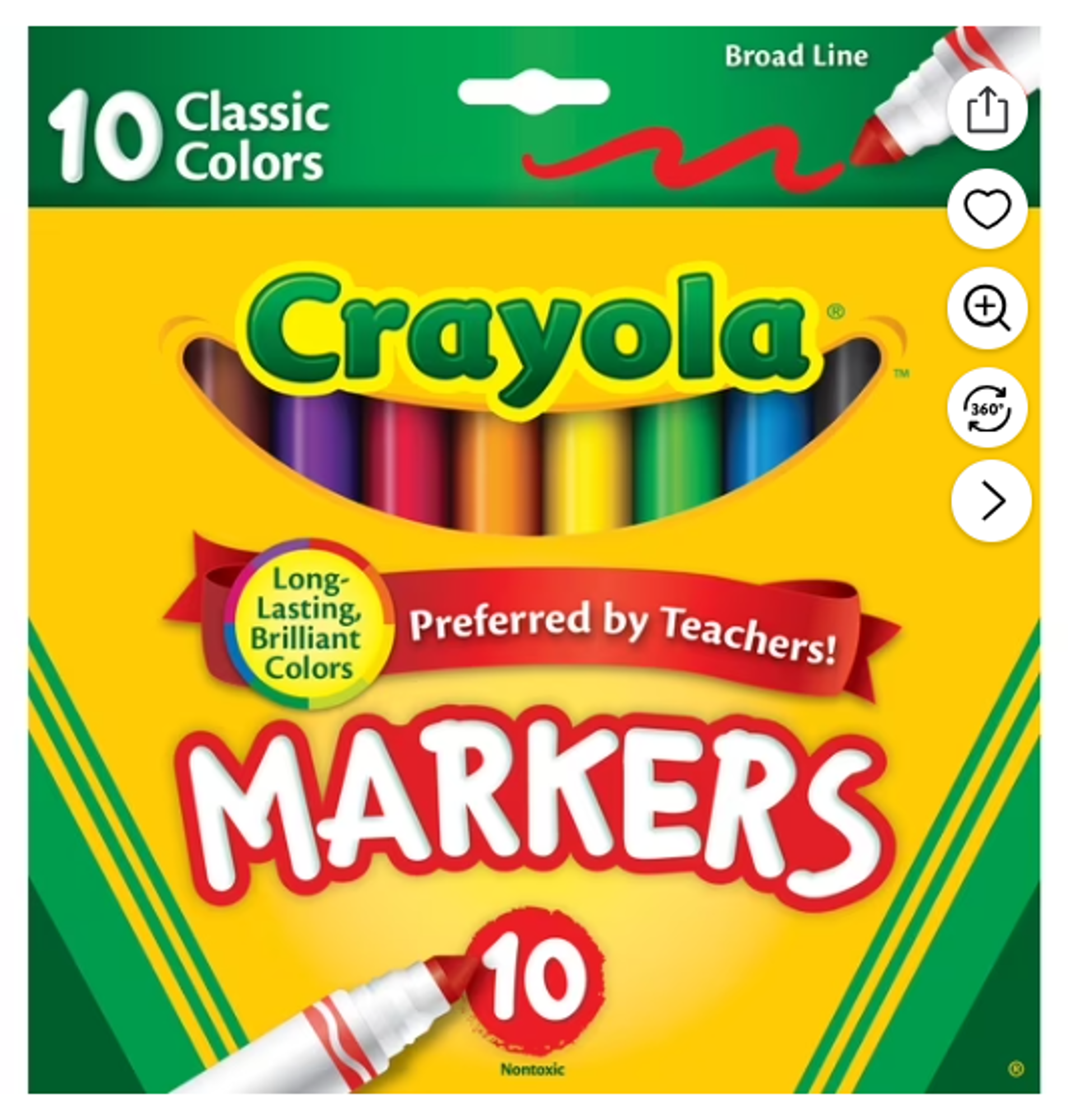 Product image 1 of 1 for Crayola Markers - 10pk
