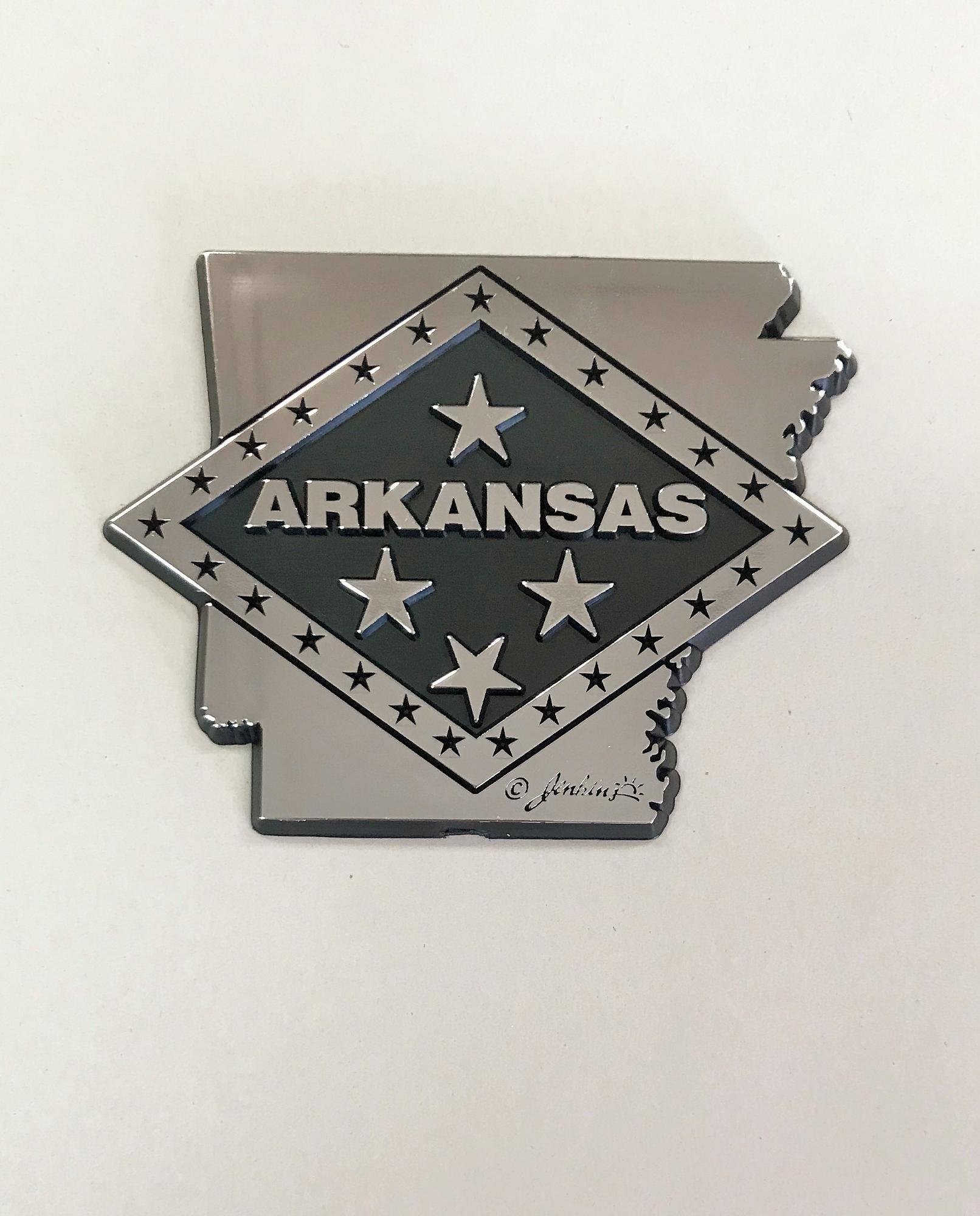 image of: State of Arkansas with Flag Diamond Auto Emblem