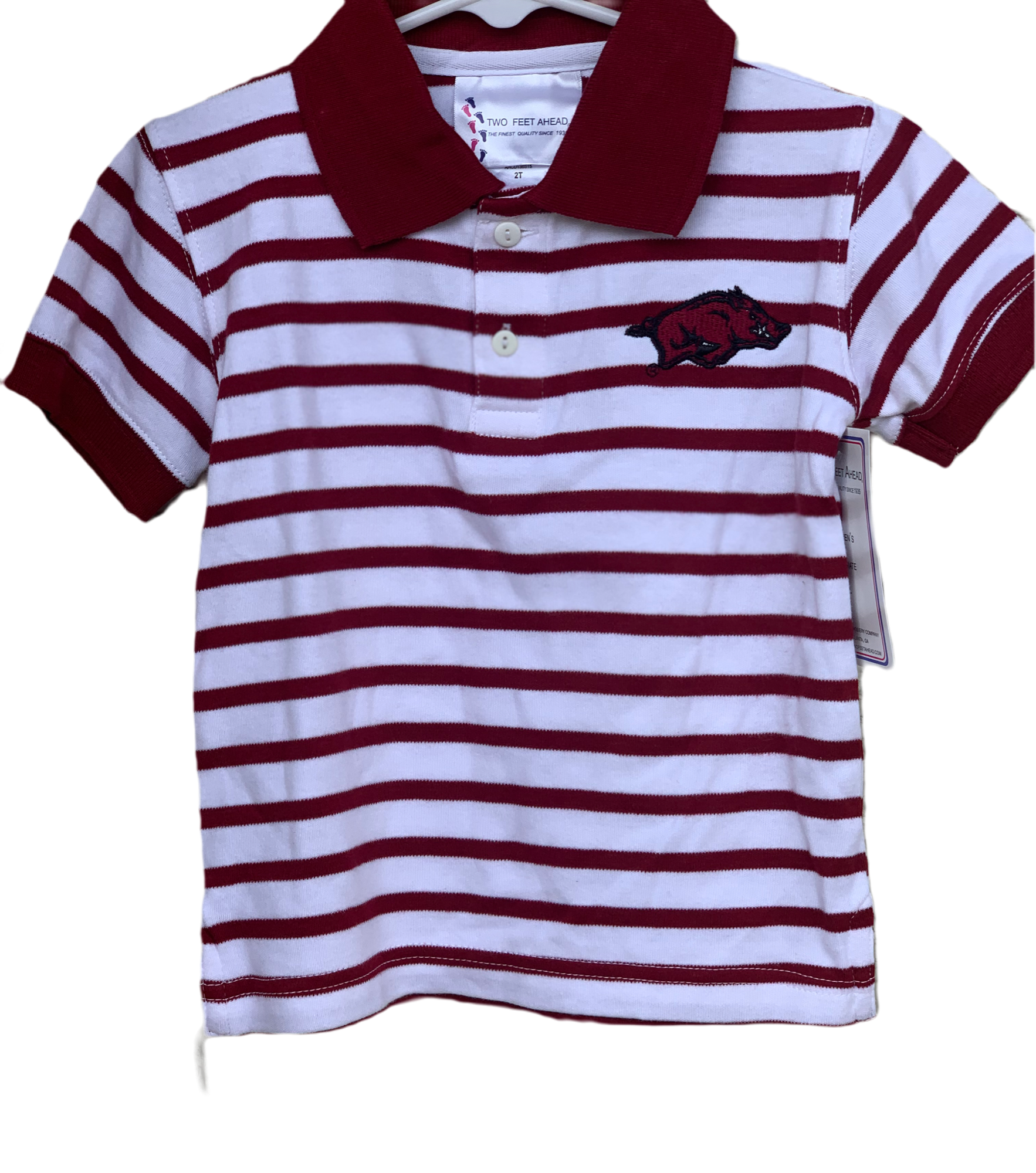 image of: Arkansas Razorbacks Toddler Stripe Golf Polo