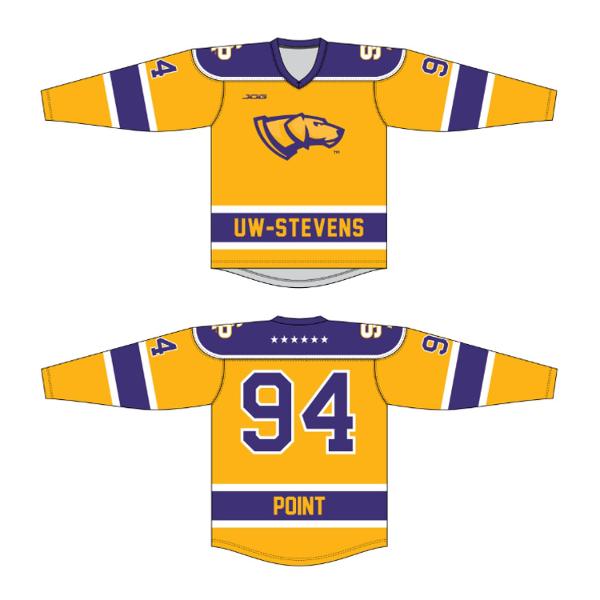 UWSP Hockey Jersey, Purple & Gold; $99.98