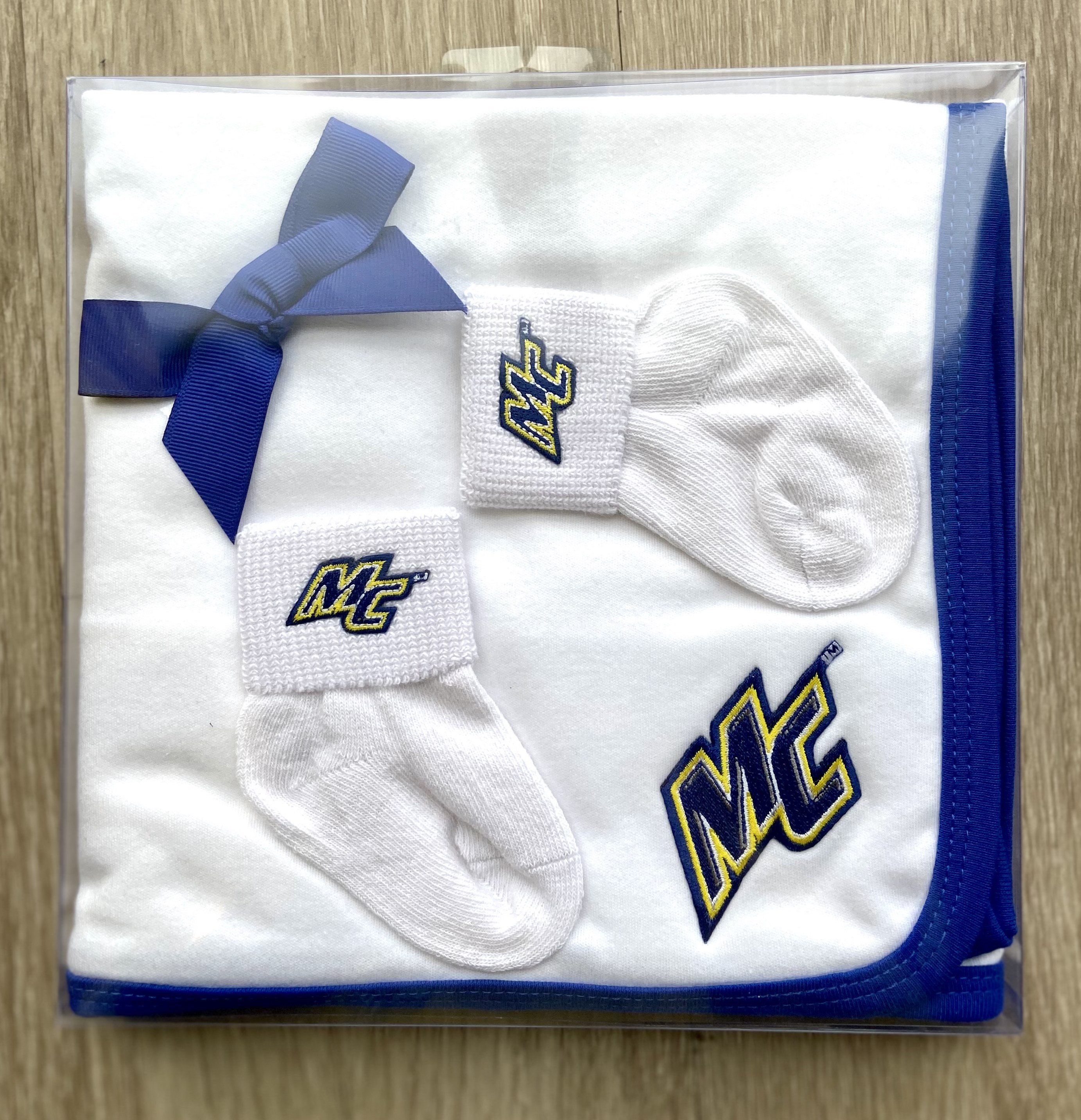 Royal Blanket & Sock Set Merrimack College Bookstore