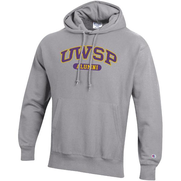 UWSP Alumni Champion Reverse Weave Hoodie, Gray; $89.98