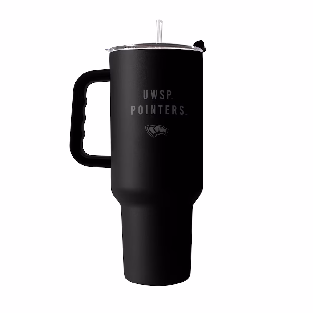 Product image 1 of 1 for University of Wisconsin Stevens Point 40 oz Powder Coated Tumbler, Black
